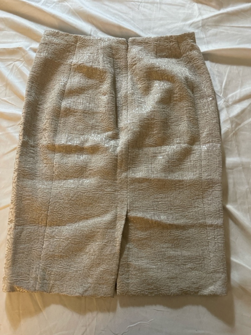 Ann Taylor Cream Jacquard Mini Skirt Size 0 Lined Textured Career Elegant NWT - Picture 5 of 10